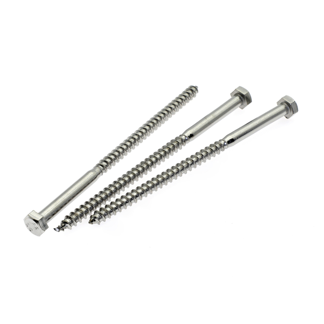 Tirafondos hexagonales de acero inoxidable 304 y 316 DIN571