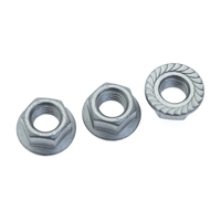 Tuercas con brida hexagonal HDG de acero al carbono con dentado DIN6923