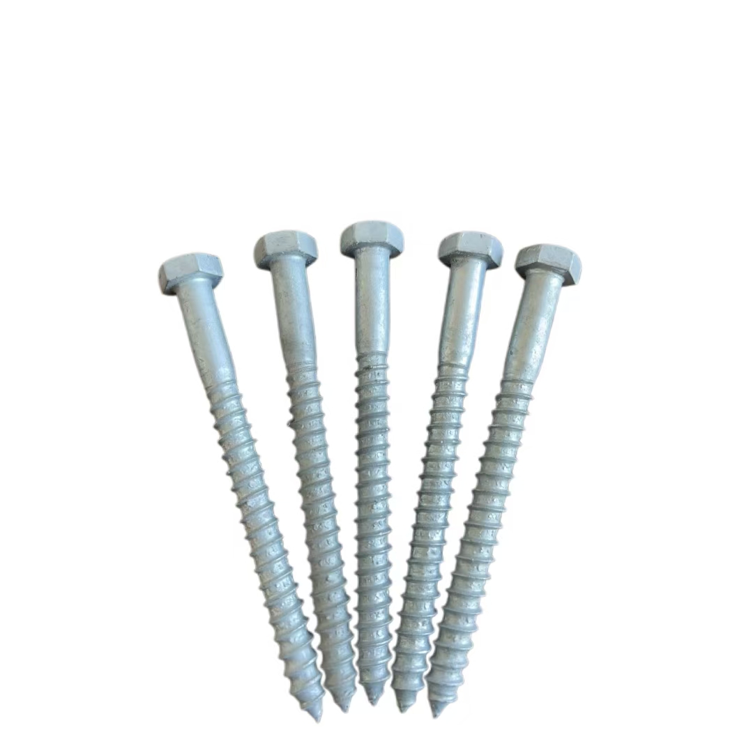 Tirafondos hexagonales HDG DIN571 de acero al carbono